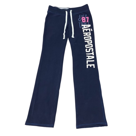 Aeropostale Y2K Vintage Blue Straight Leg Stretch Low Rise Sweatpants Size XS - Picture 1 of 7